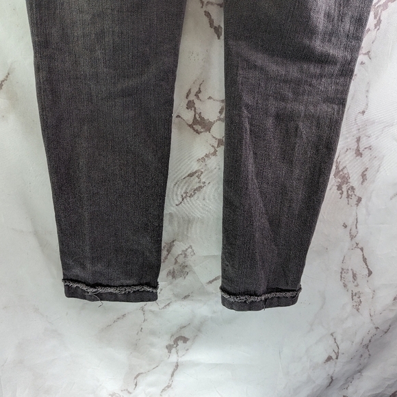 Democracy Pants Women 4 Gray Black Mid Rise Crop Flexcellent Skinny Jeans Cuffed - Picture 7 of 10